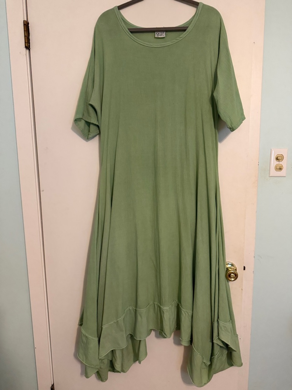 Oh My Gauze Soft Green Scoop Neck Women's Dress